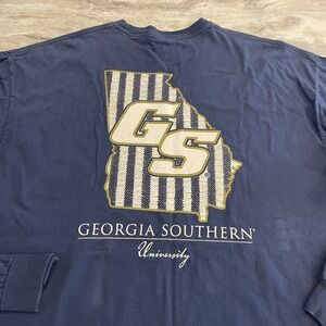 Georgia Southern University Long Sleeve Shirt Men's XL Blue Live Oak GSU Preppy